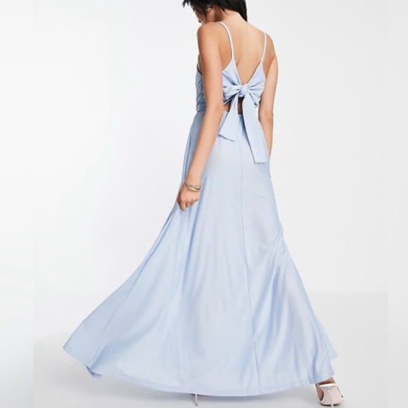 ASOS Design Cami Plunge Tie Back Maxi Dress - Picture 4 of 5
